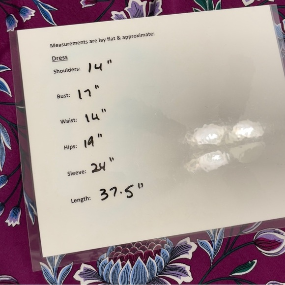 LOFT Purple Floral Long Sleeve Ruffle Hem Dress - size 0 - Picture 11 of 12